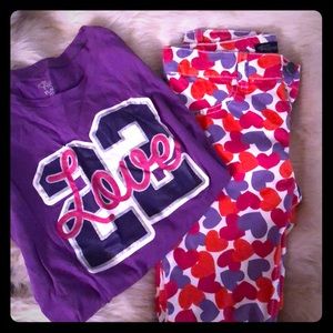 ❤️ long sleeve top and Matching heart 💜 Pants